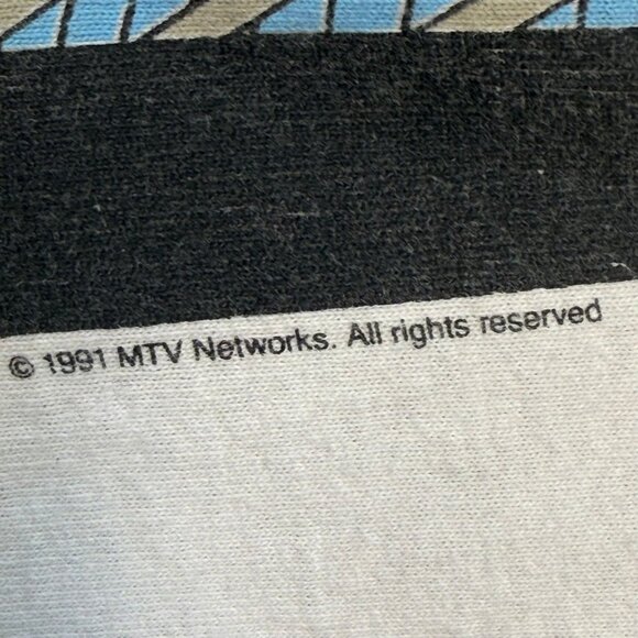 Vintage 1990s MTV T-Shirt, Fruit of the Loom Size XL, 1991 NYC Music Television - Picture 3 of 4